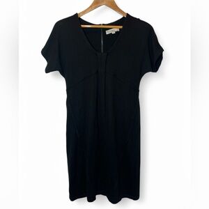 Ann Taylor Loft Short Sleeve Rear‎ Zipper Wool Blend Sweater Dress Black Medium
